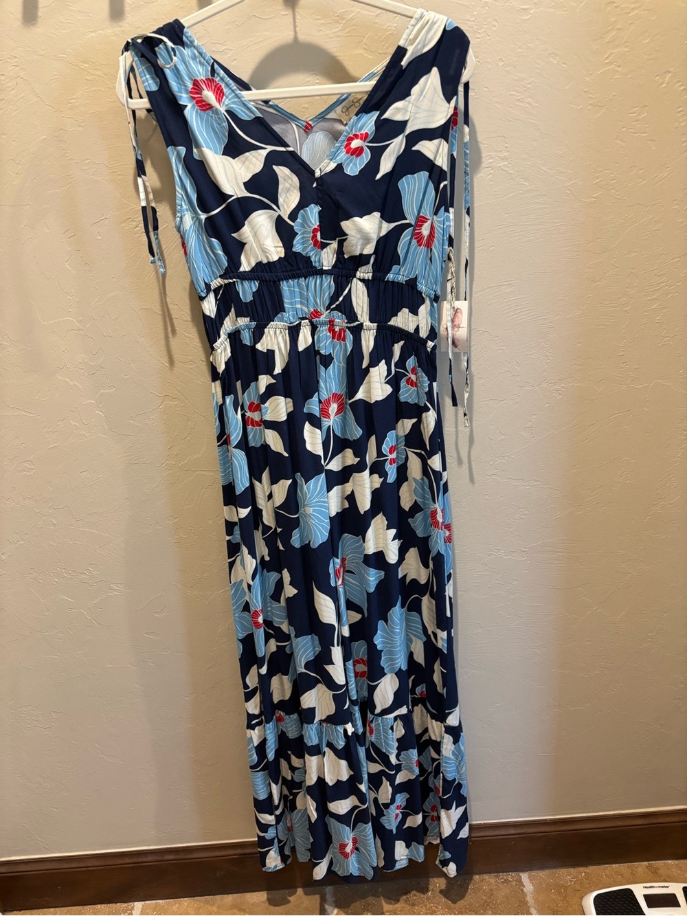 Jessica Simpson Navy Floral Sundress with Blue, White, and Red Bloom BNWOT SzM